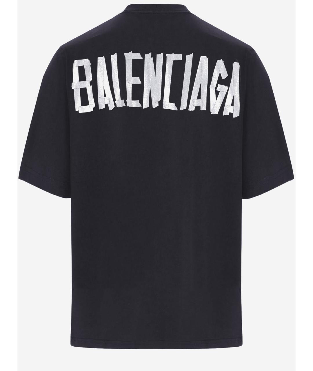 BALENCIAGA Черная хлопковая футболка, фото 2