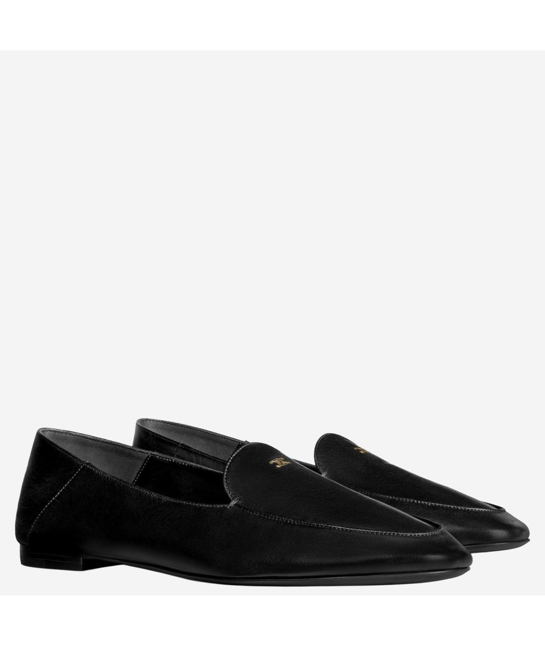 CELINE Черные кожаные лоферы, фото 2