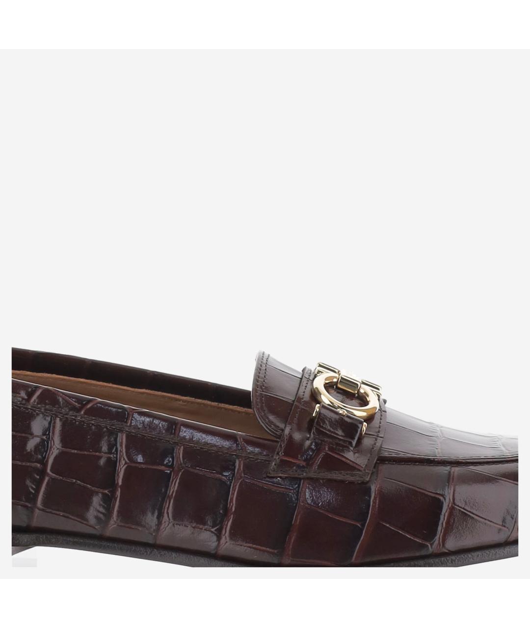 FERRAGAMO Коричневые кожаные лоферы, фото 5