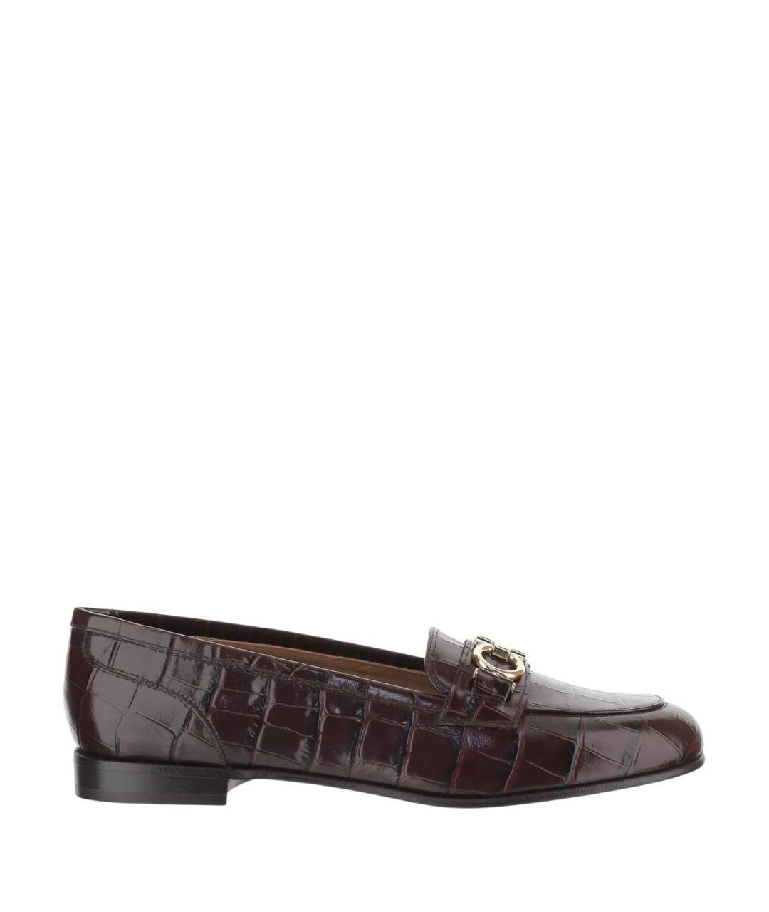 FERRAGAMO Коричневые кожаные лоферы, фото 1