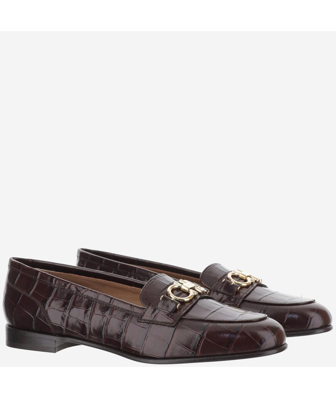FERRAGAMO Коричневые кожаные лоферы, фото 3