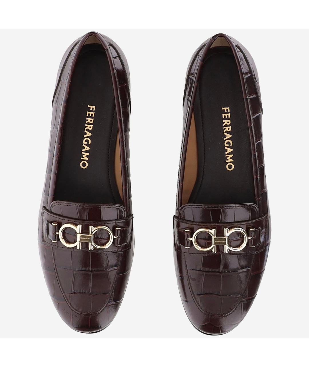 FERRAGAMO Коричневые кожаные лоферы, фото 2