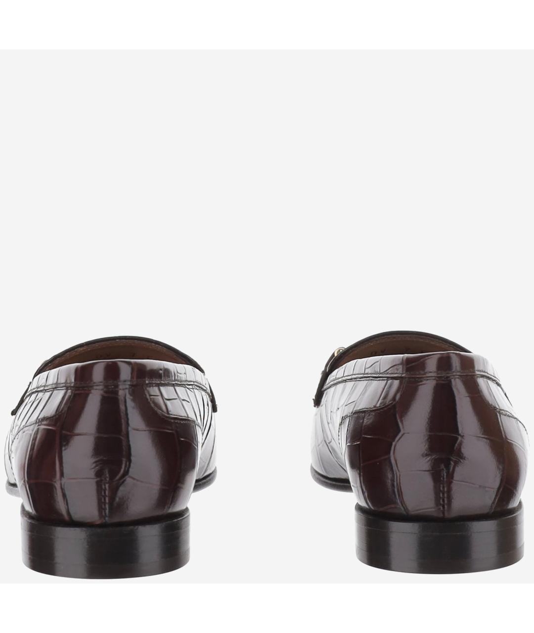 FERRAGAMO Коричневые кожаные лоферы, фото 4