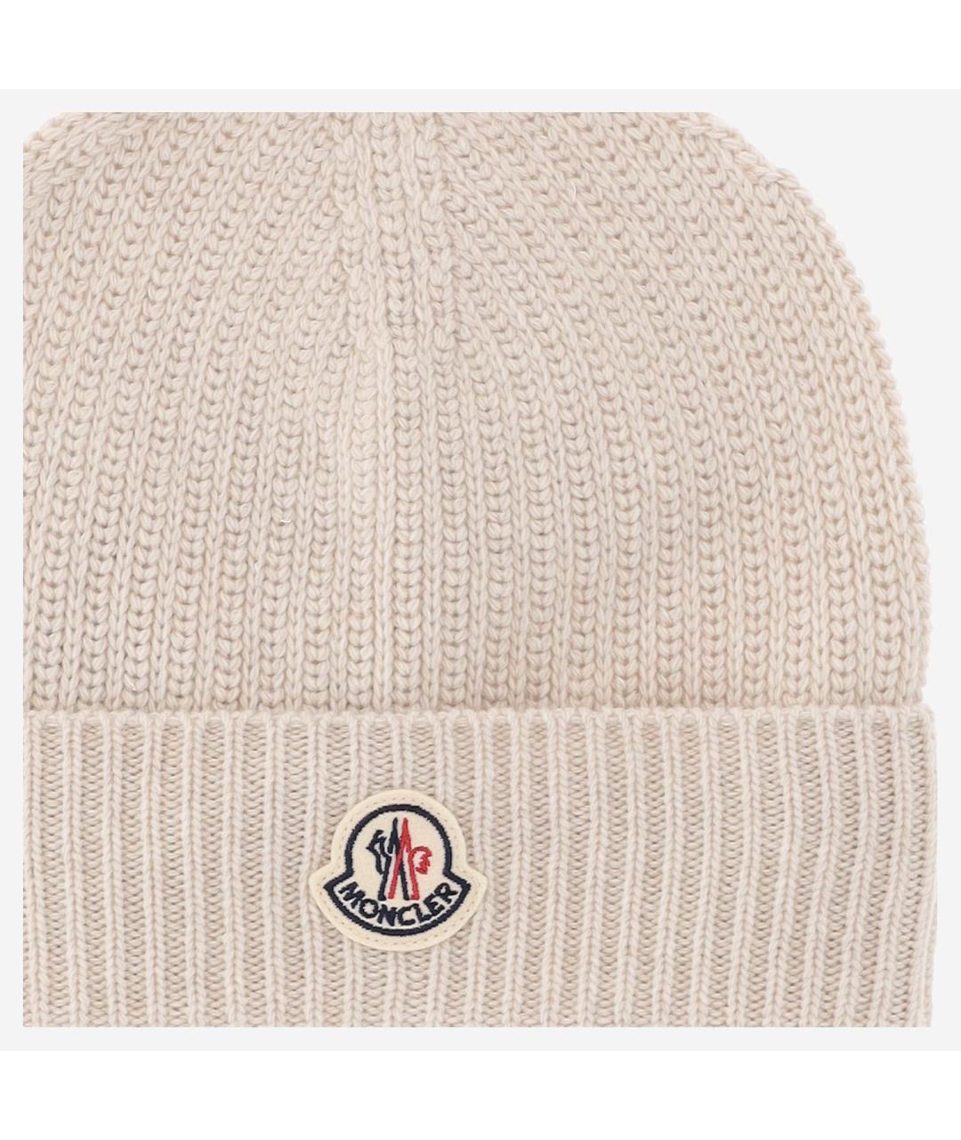 MONCLER Бежевая кашемировая шапка, фото 3