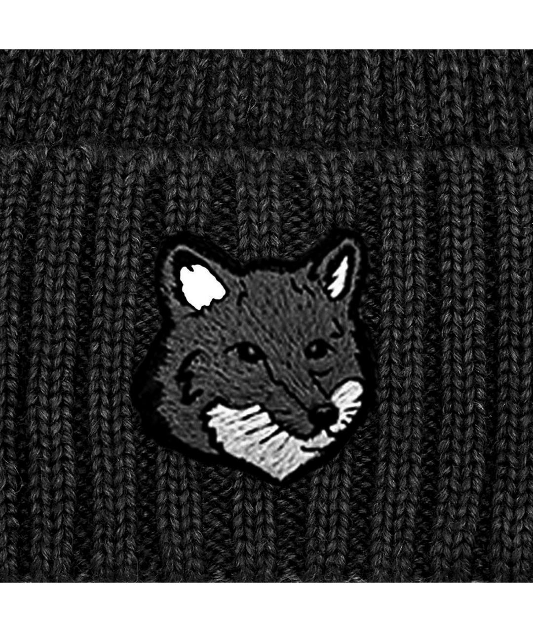 MAISON KITSUNE Черная шерстяная шапка, фото 3