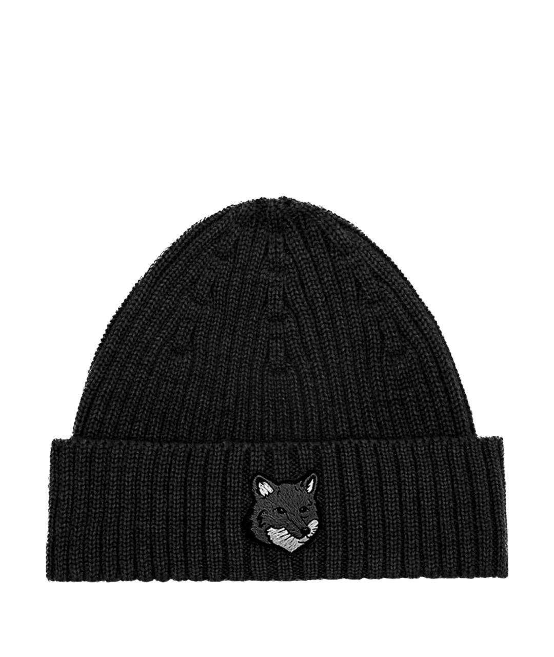 MAISON KITSUNE Черная шерстяная шапка, фото 1