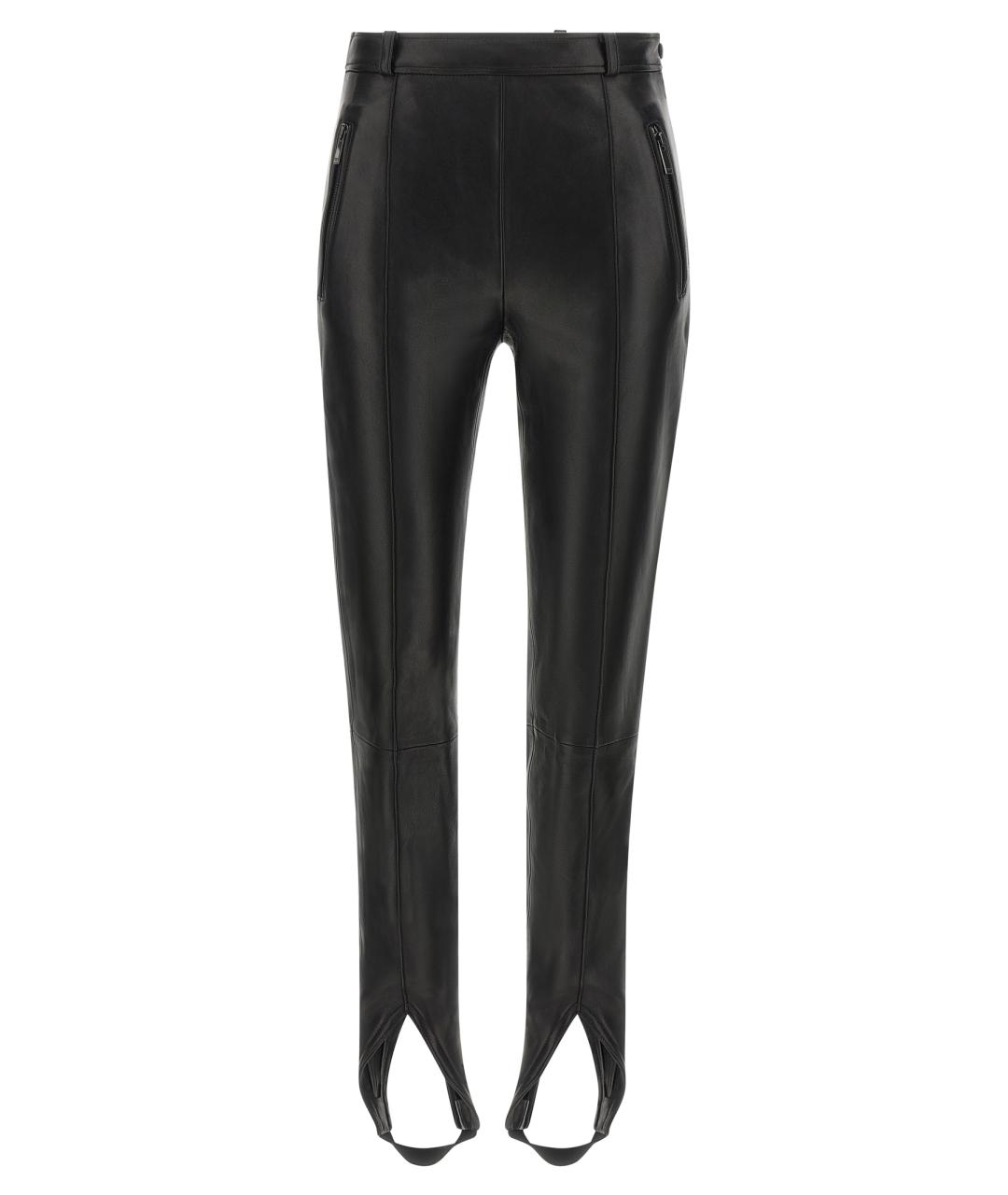 BALMAIN Черные кожаные леггинсы и велосипедки, фото 1