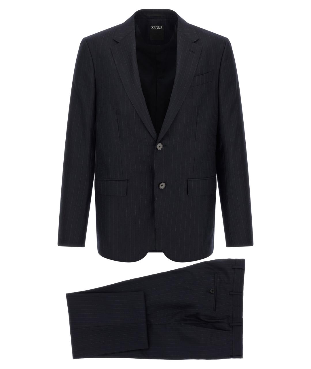 ZEGNA Темно-синий классический костюм, фото 1