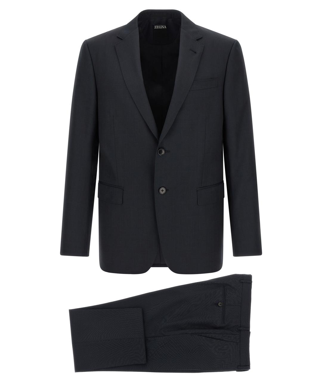 ZEGNA Темно-синий классический костюм, фото 1