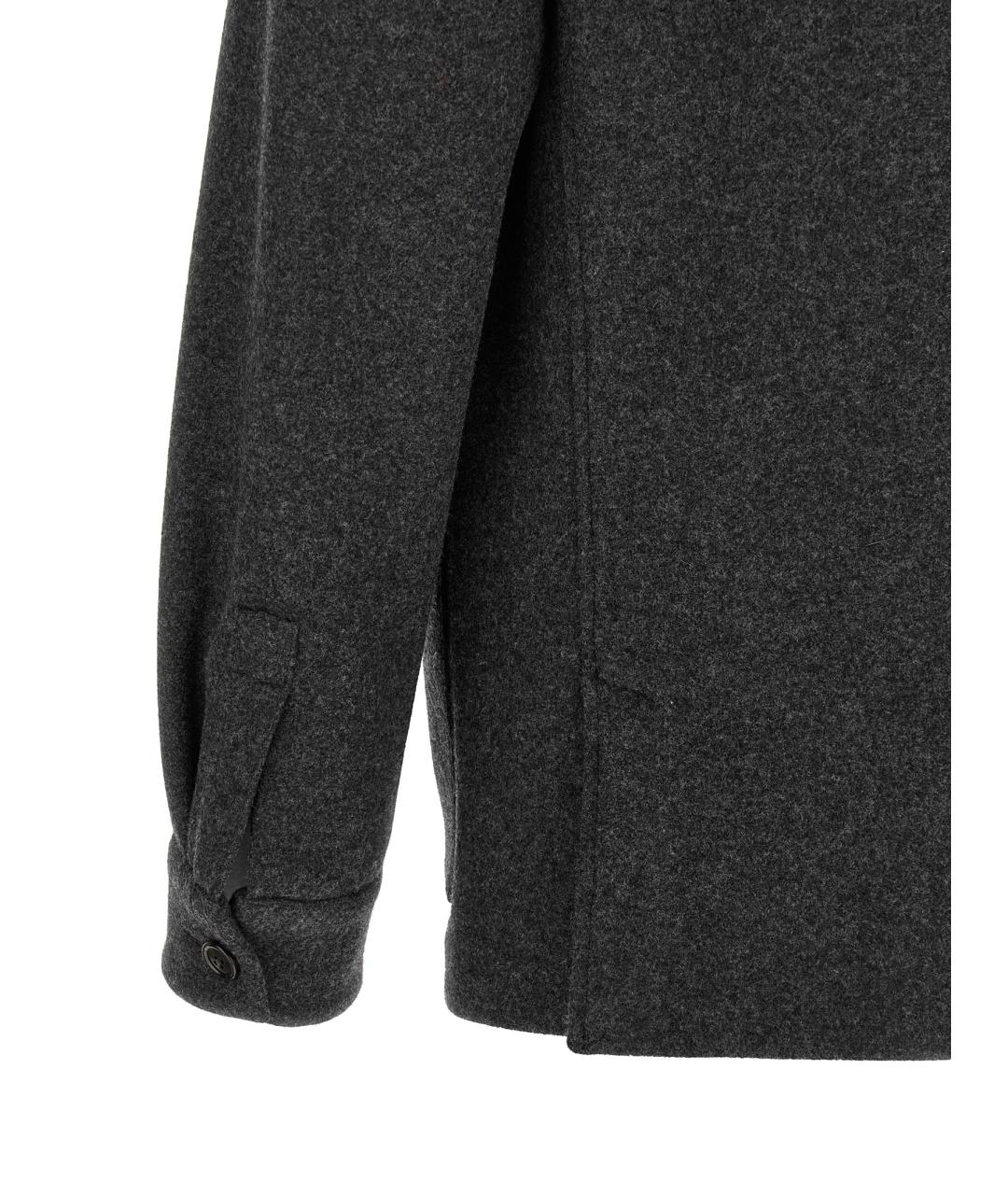 ZEGNA Серая шерстяная кэжуал рубашка, фото 4