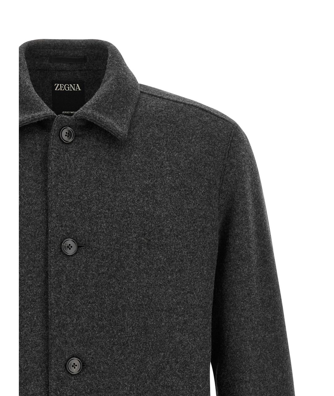 ZEGNA Серая шерстяная кэжуал рубашка, фото 3