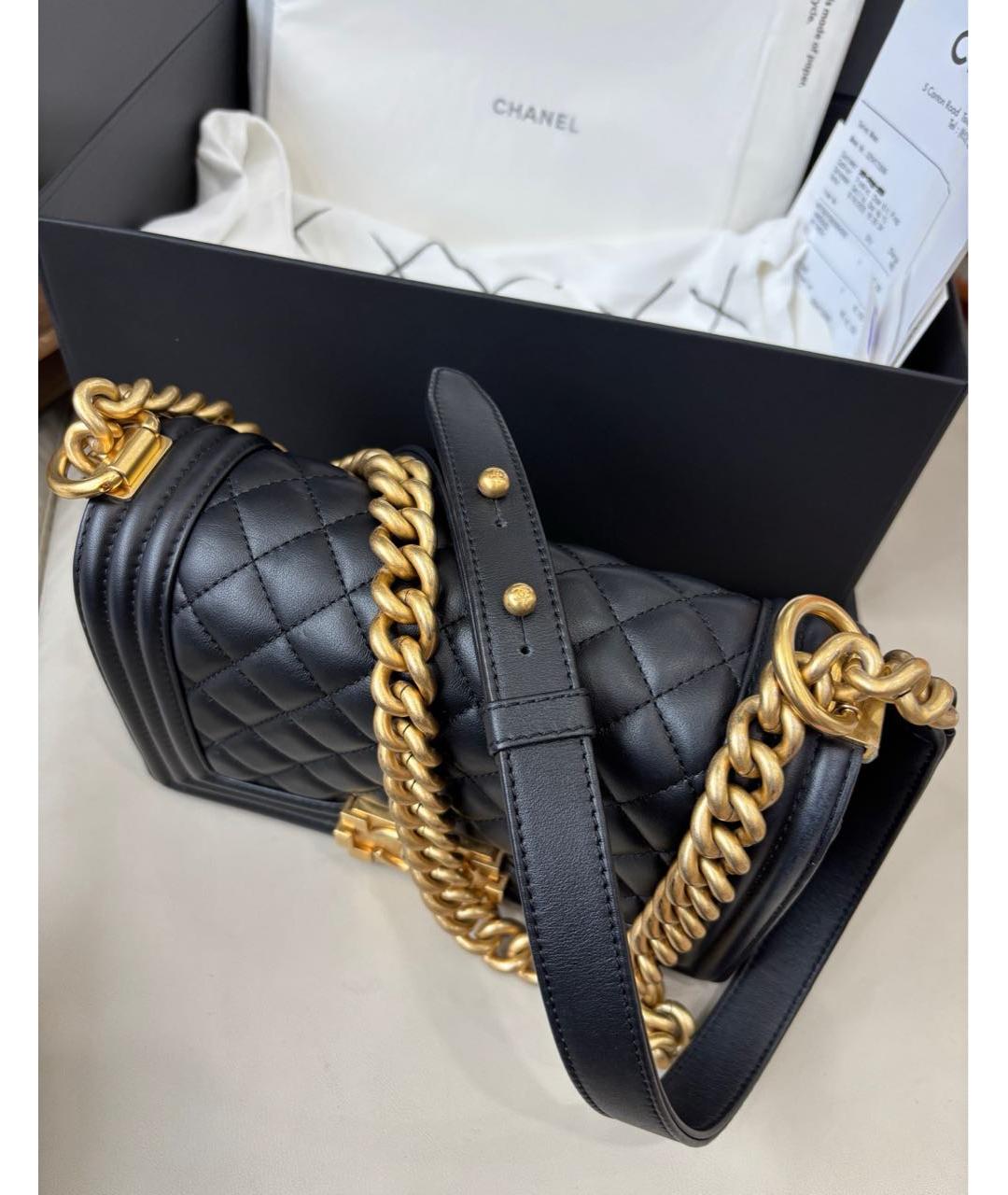 CHANEL Черная кожаная сумка через плечо, фото 6