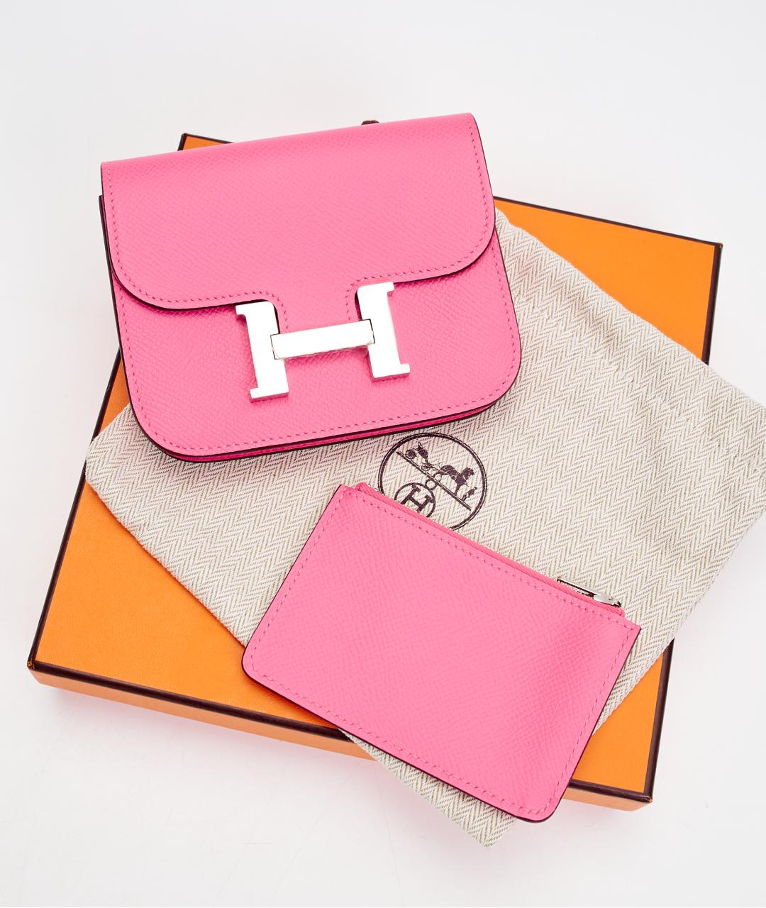 HERMES Розовая кожаная поясная сумка, фото 6