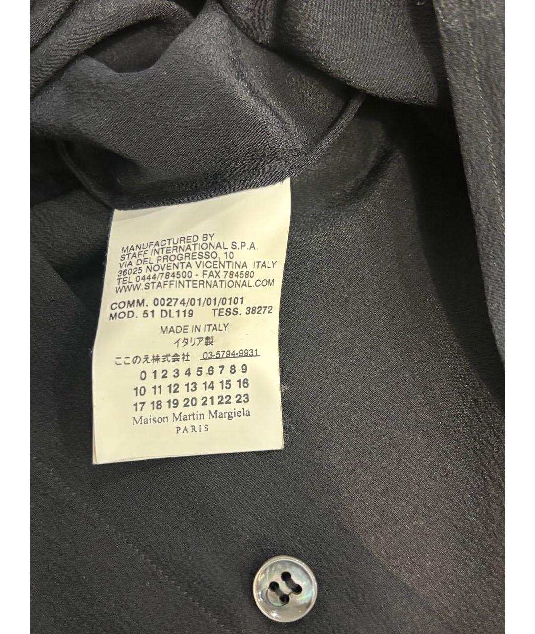 MAISON MARGIELA Черная шелковая рубашка, фото 6