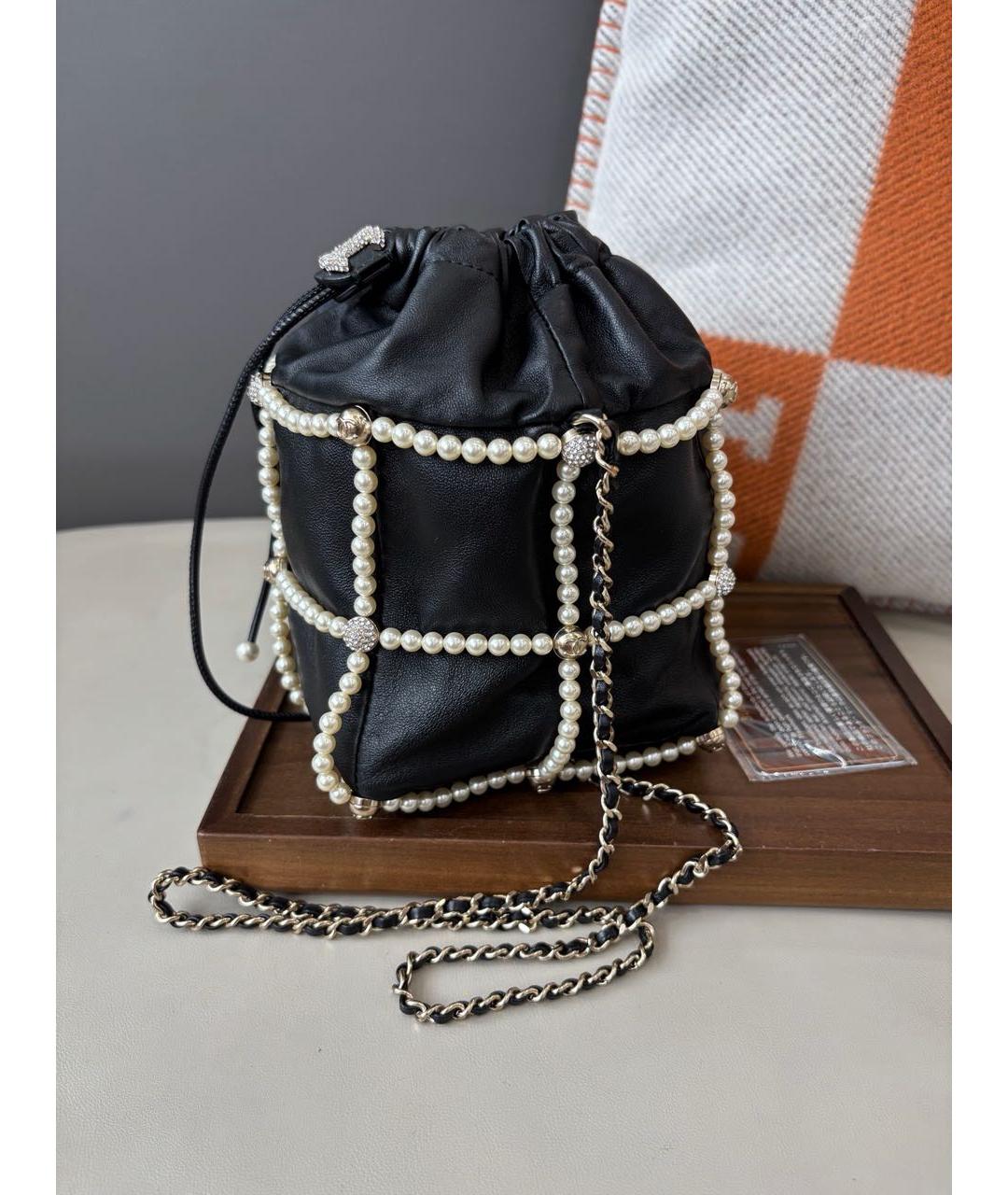 CHANEL Черная кожаная сумка через плечо, фото 4