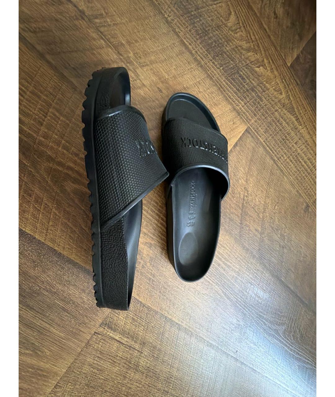 BIRKENSTOCK Черные синтетические шлепанцы, фото 3