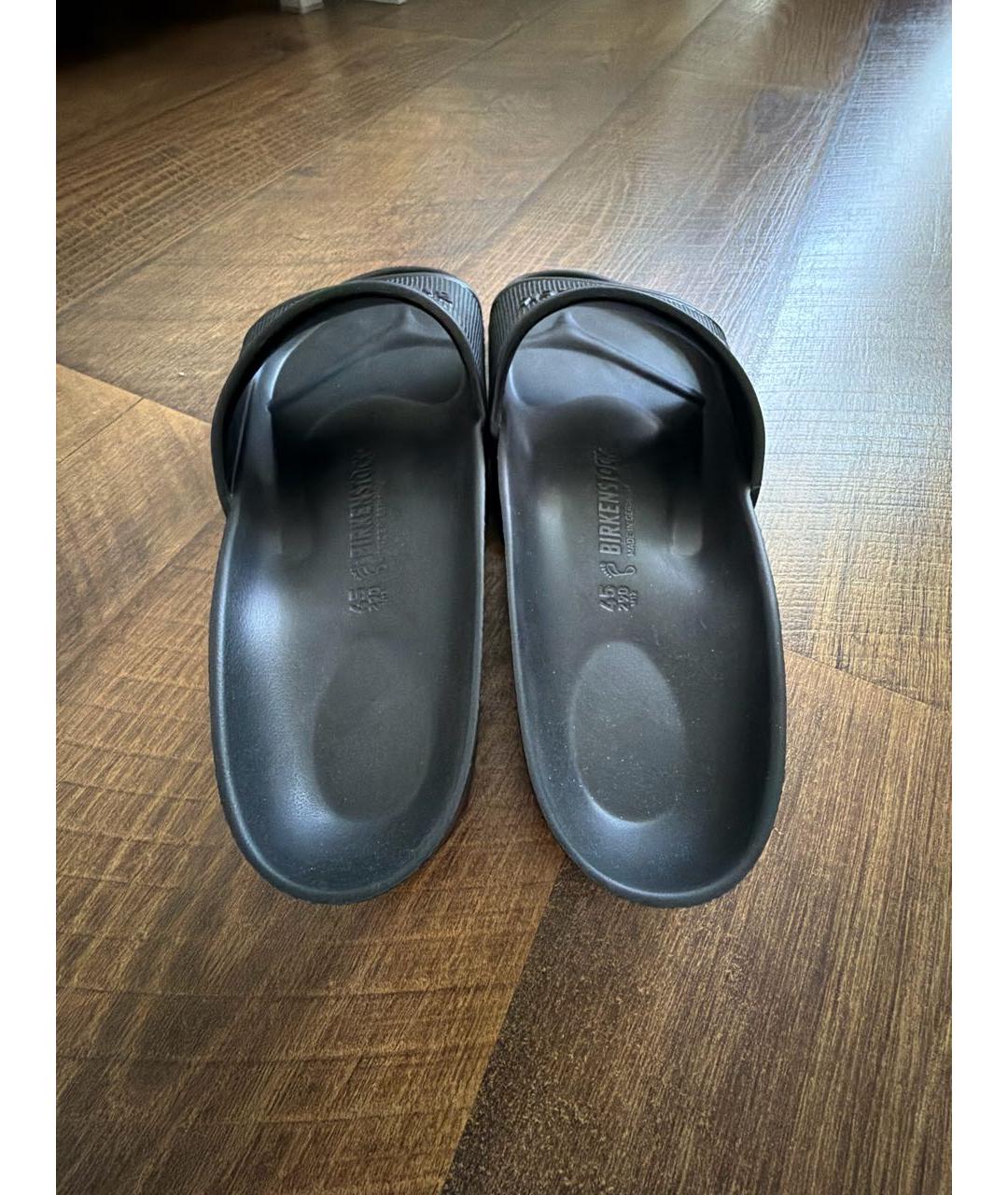 BIRKENSTOCK Черные синтетические шлепанцы, фото 4