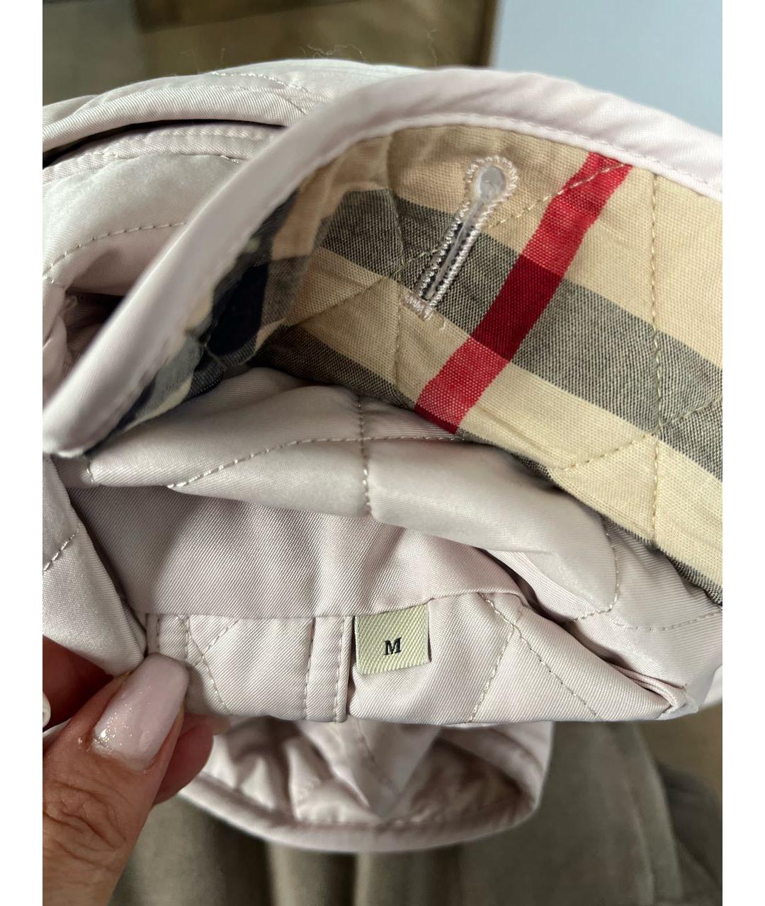 BURBERRY Бежевая полиэстеровая куртка, фото 5