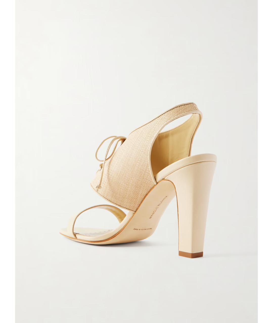 MANOLO BLAHNIK Бежевые кожаные мюли, фото 5
