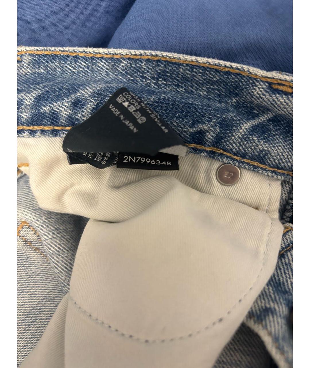 CELINE Голубые хлопковые прямые джинсы, фото 8