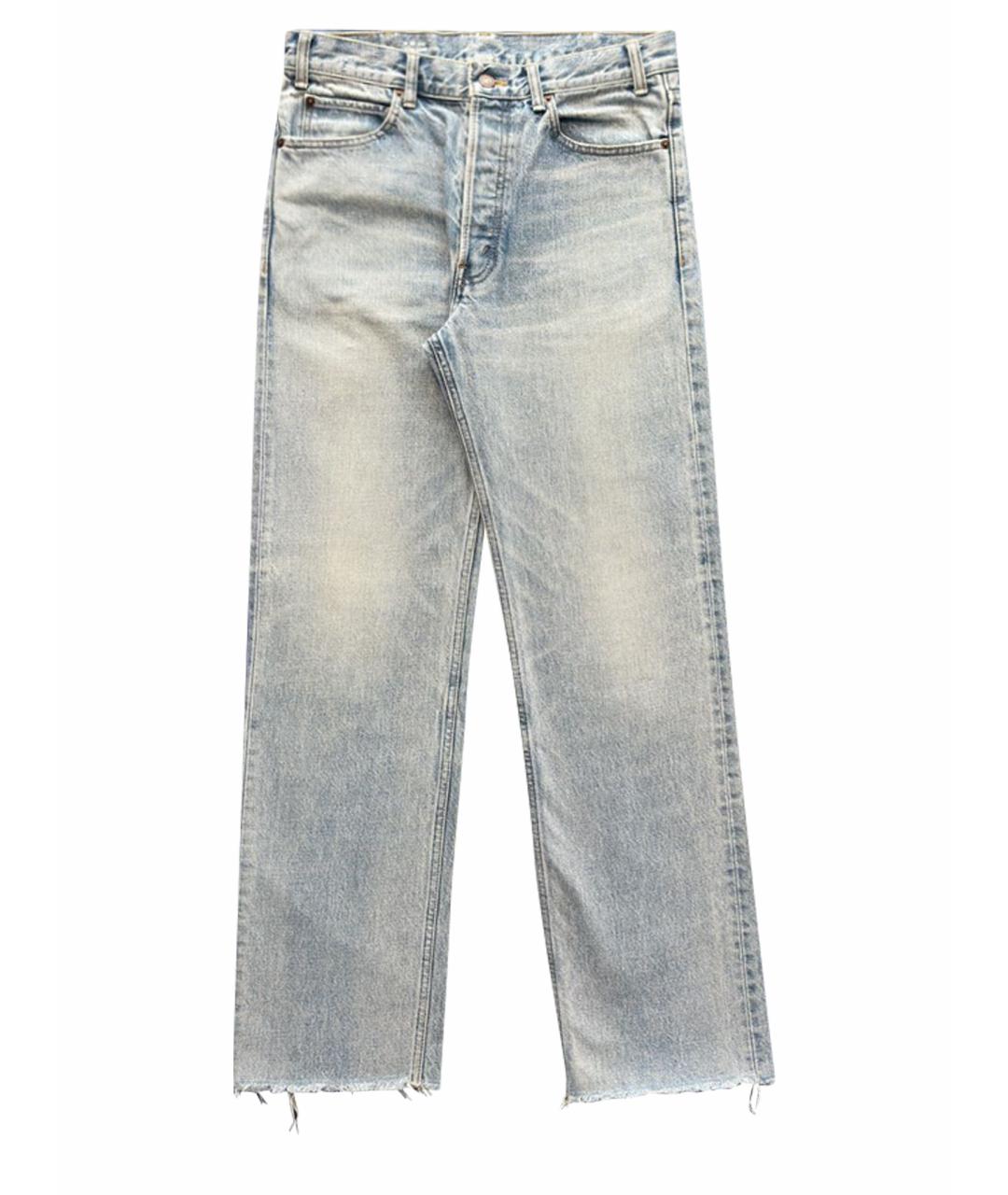 CELINE Голубые хлопковые прямые джинсы, фото 1