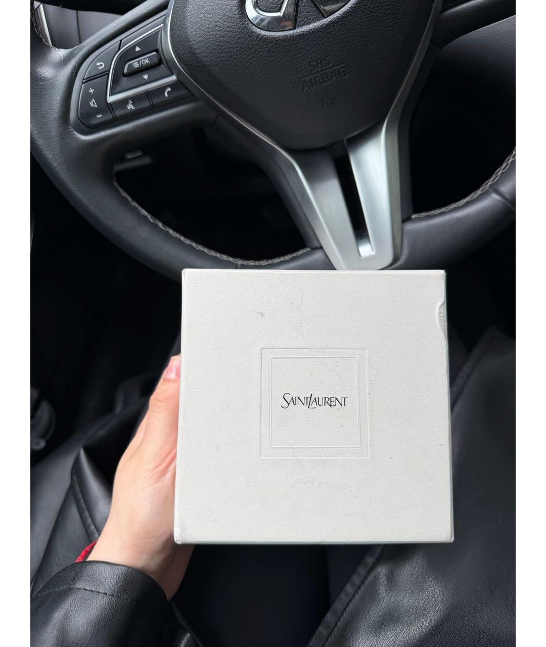 SAINT LAURENT Черный кожаный ремень, фото 3