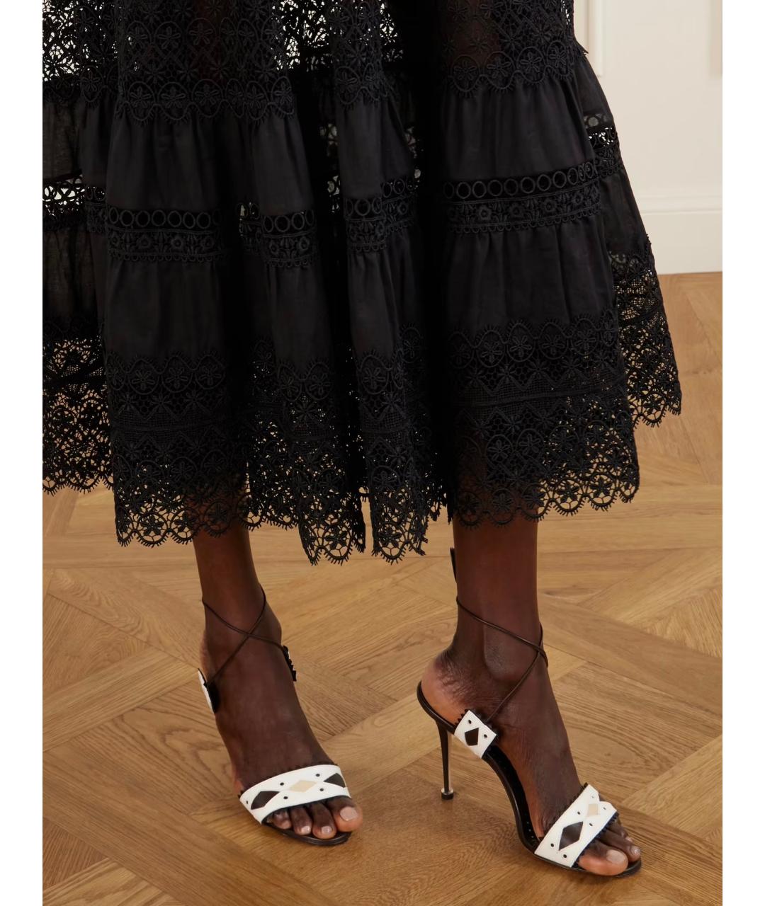 MANOLO BLAHNIK Белые кожаные босоножки, фото 3
