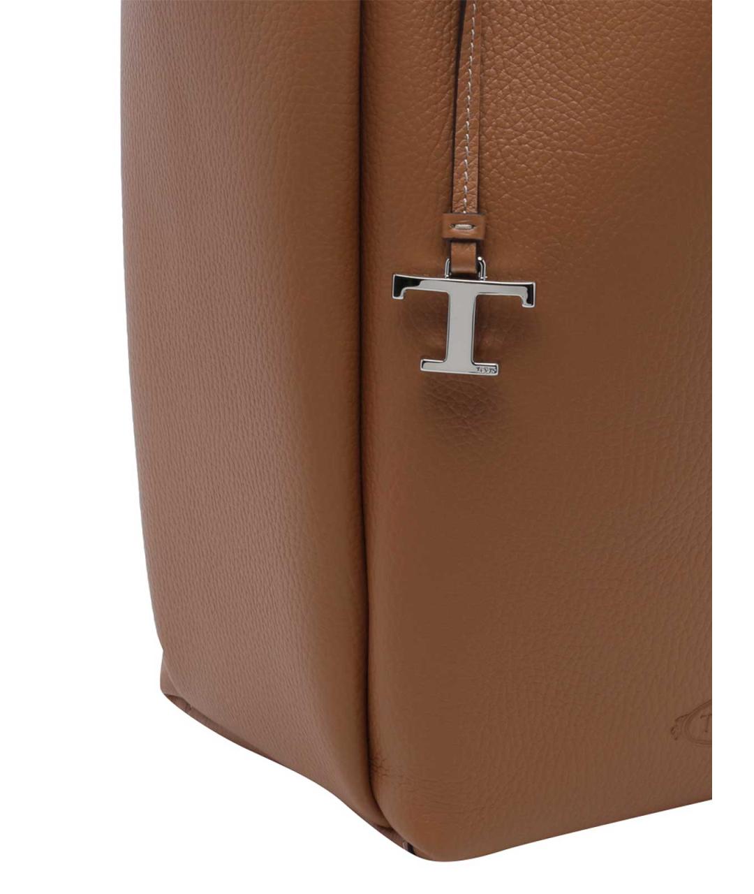 TOD'S Коричневая кожаная сумка тоут, фото 4