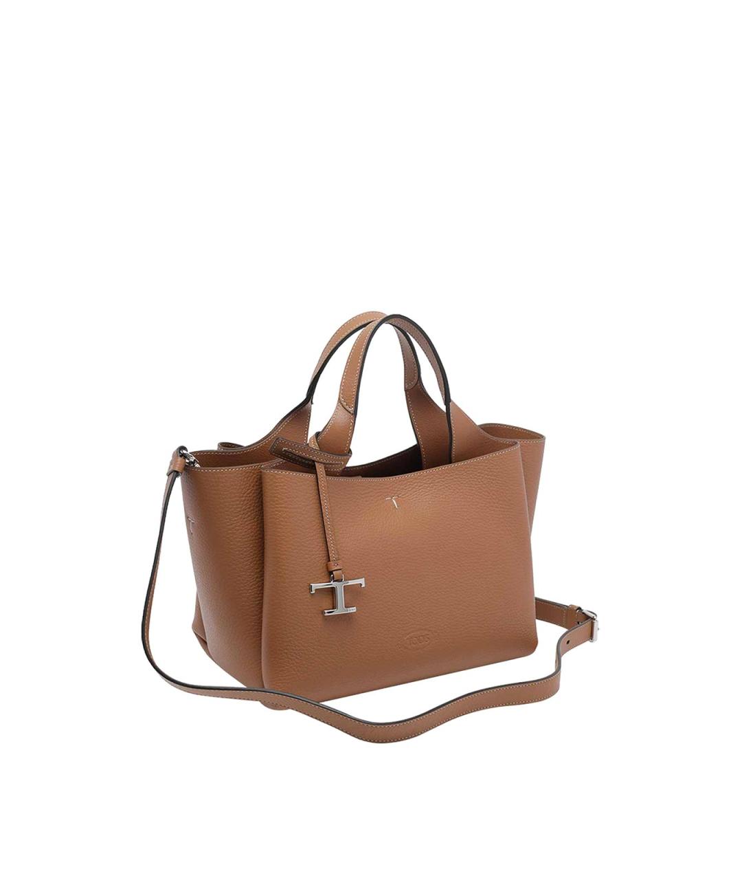 TOD'S Коричневая кожаная сумка тоут, фото 2