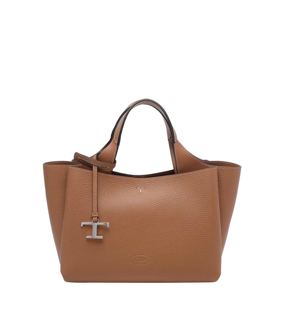 TOD'S Коричневая кожаная сумка тоут, фото 1
