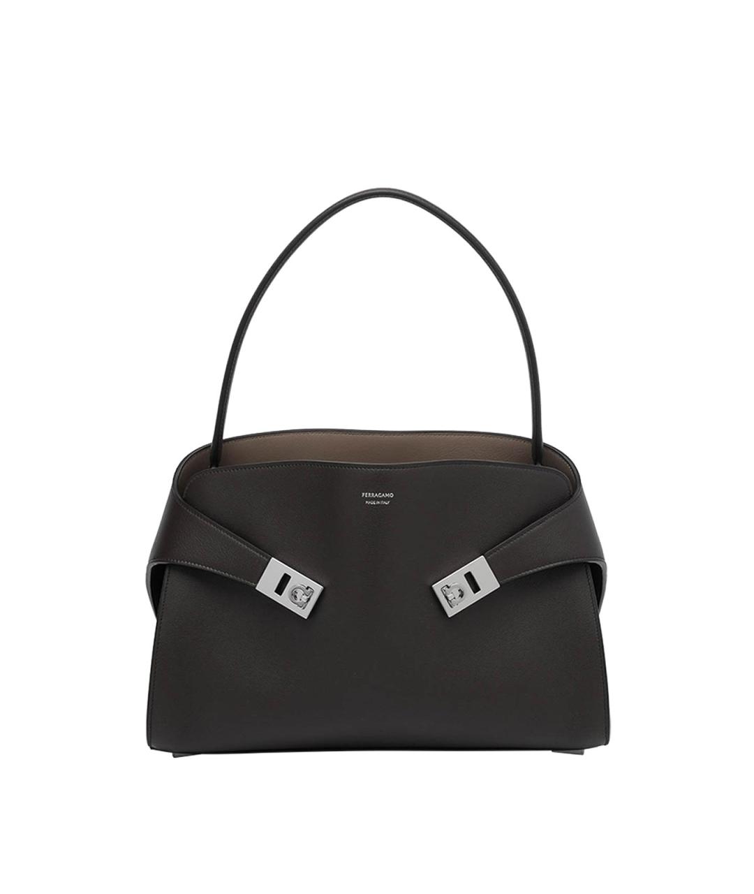 FERRAGAMO Коричневая кожаная сумка через плечо, фото 1
