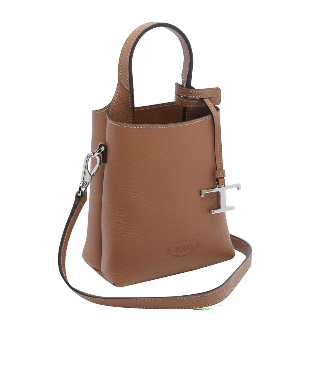 TOD'S Коричневая кожаная сумка тоут, фото 2