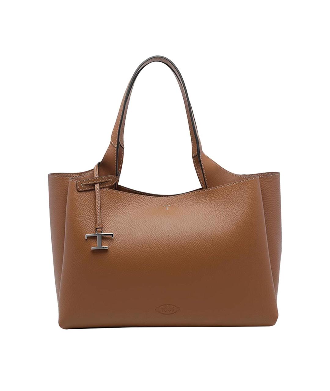 TOD'S Коричневая кожаная сумка тоут, фото 1