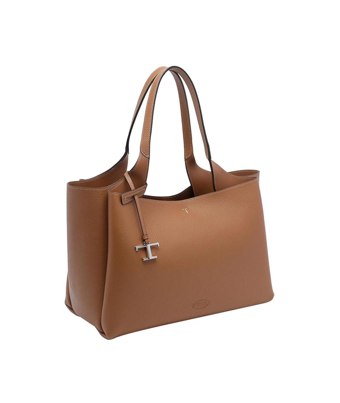TOD'S Коричневая кожаная сумка тоут, фото 2