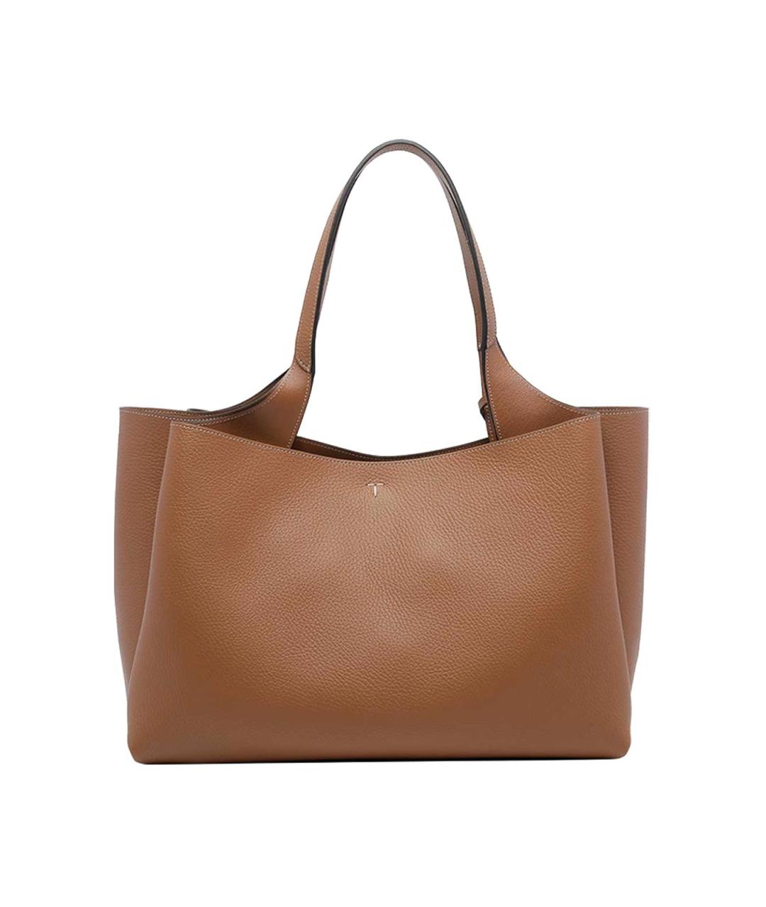 TOD'S Коричневая кожаная сумка тоут, фото 3