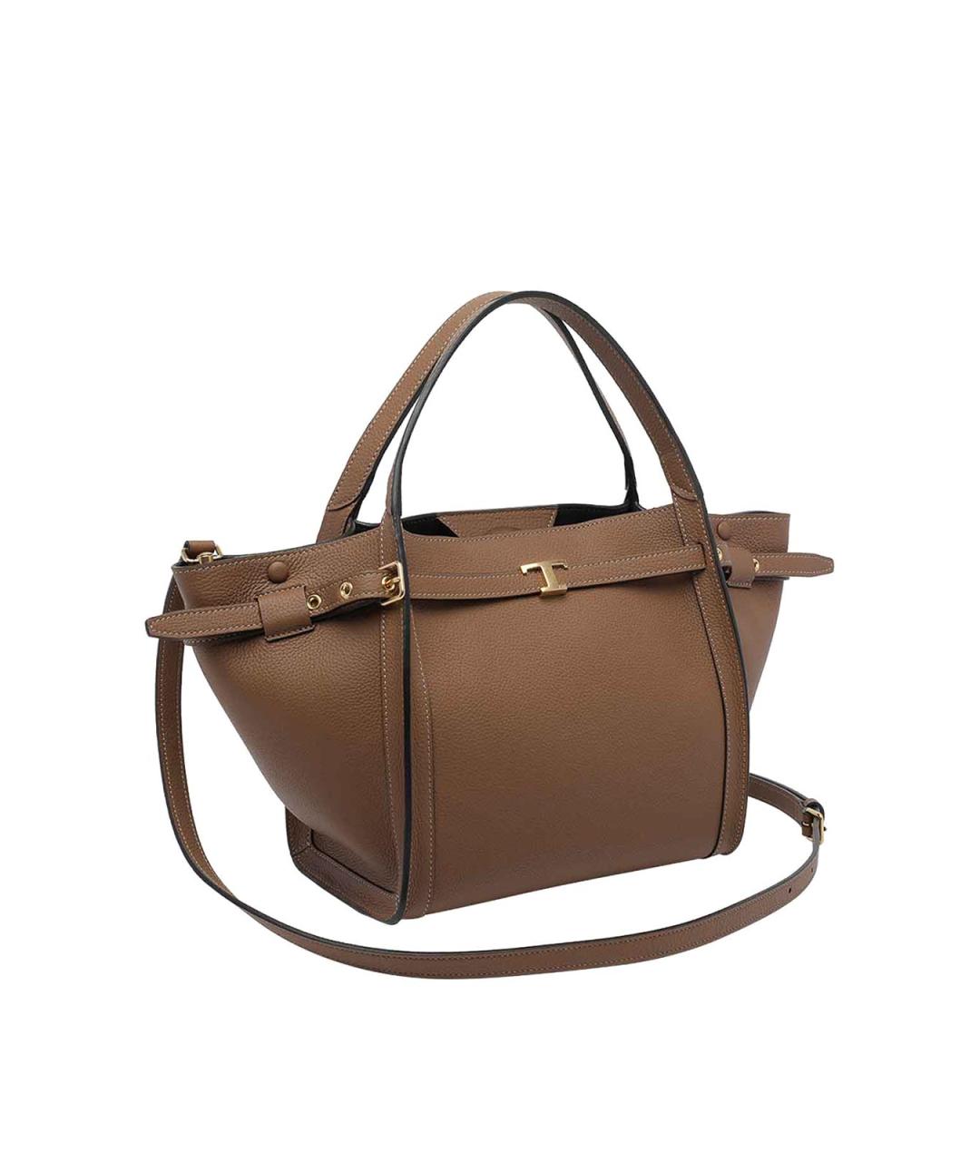 TOD'S Коричневая кожаная сумка тоут, фото 2