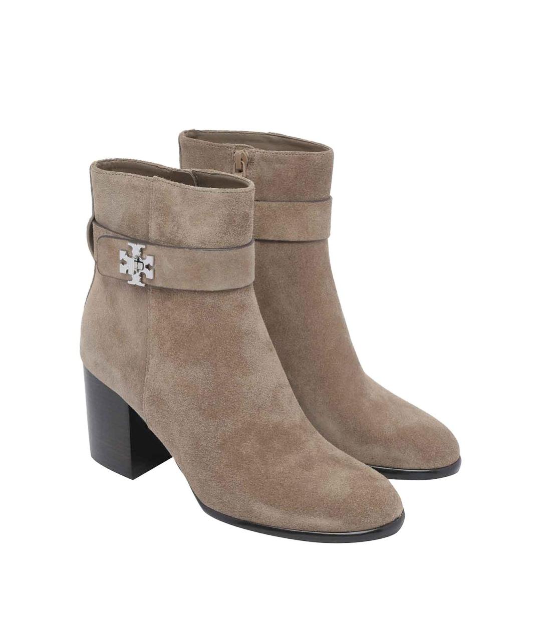 TORY BURCH Бежевые замшевые ботильоны, фото 2