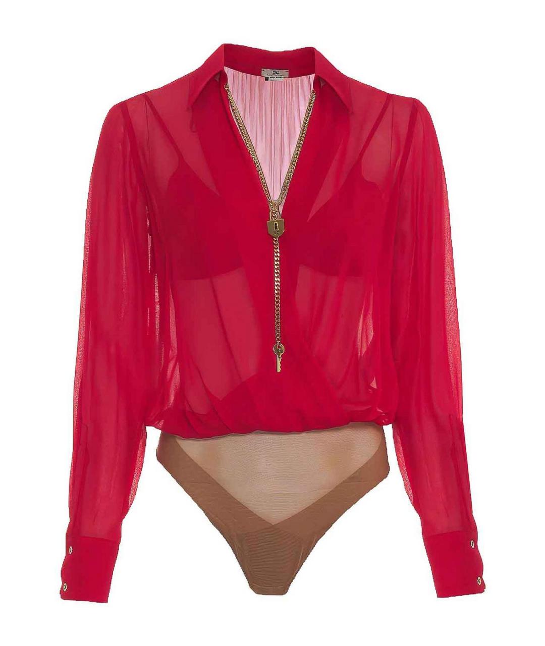 ELISABETTA FRANCHI Красное вискозное боди, фото 1