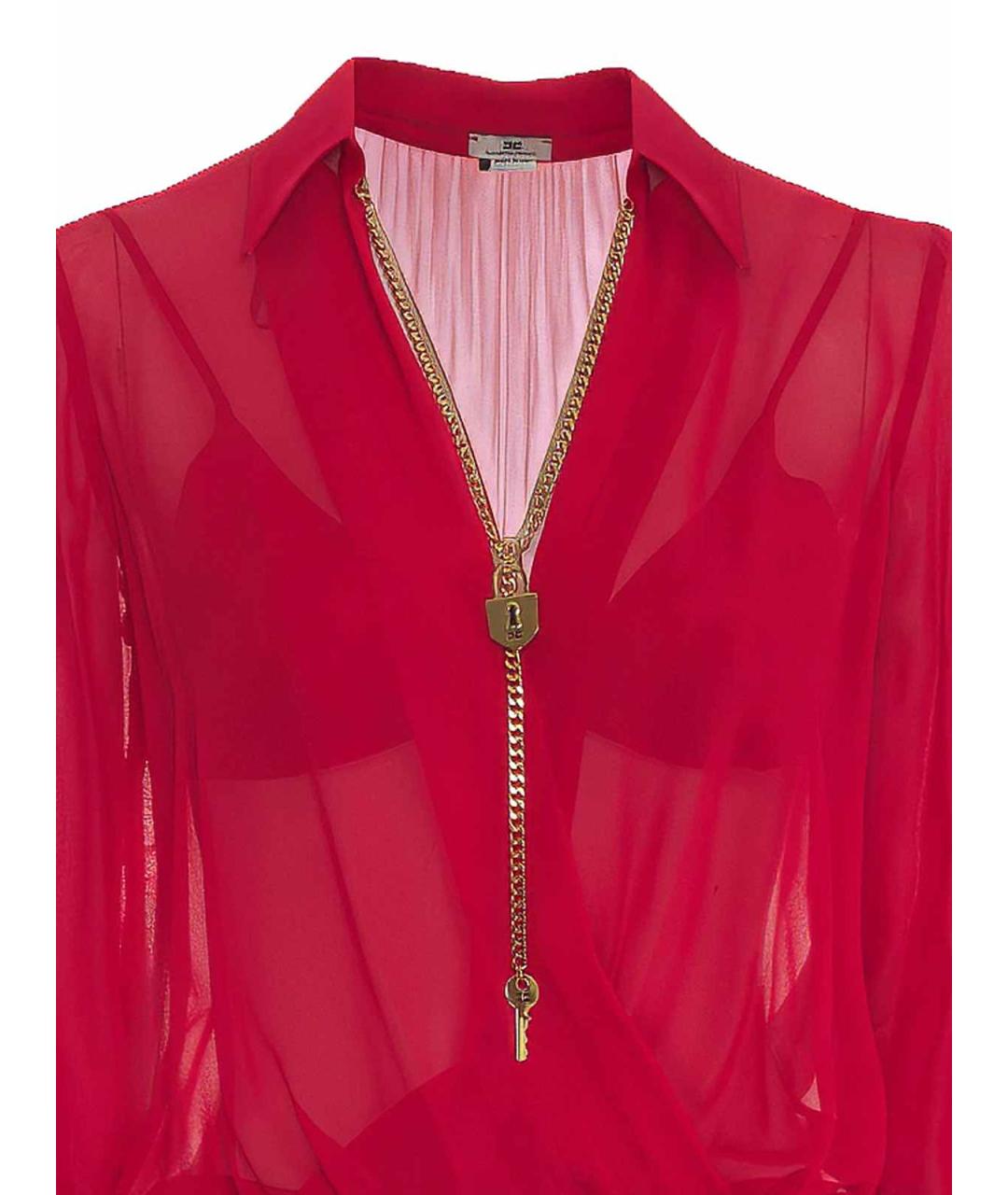 ELISABETTA FRANCHI Красное вискозное боди, фото 3