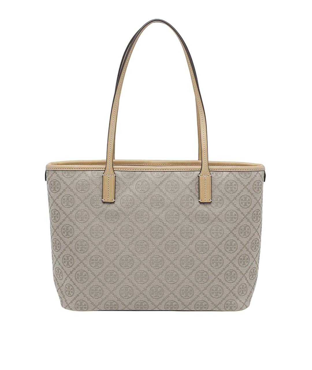 TORY BURCH Бежевая кожаная сумка тоут, фото 3