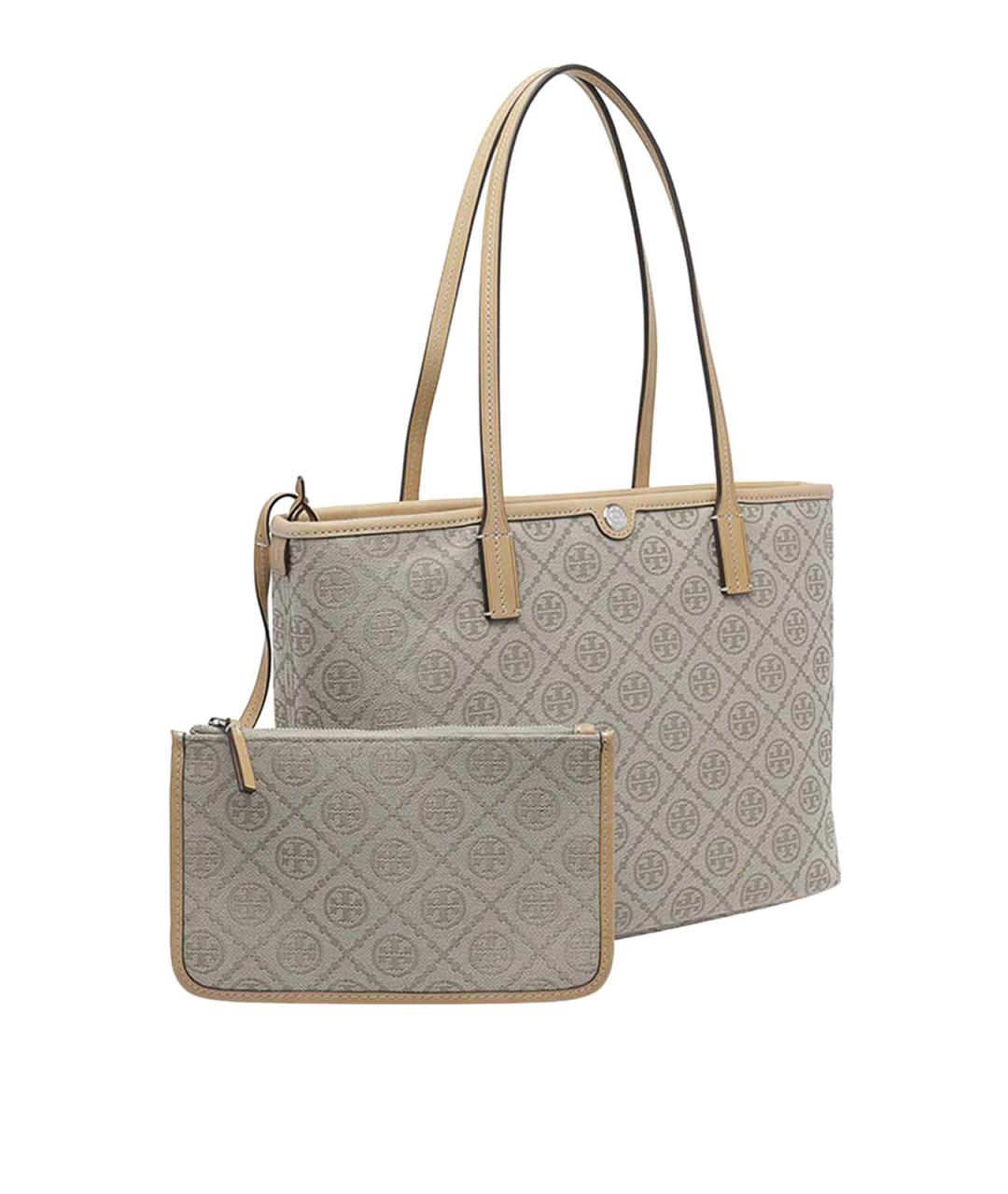 TORY BURCH Бежевая кожаная сумка тоут, фото 4