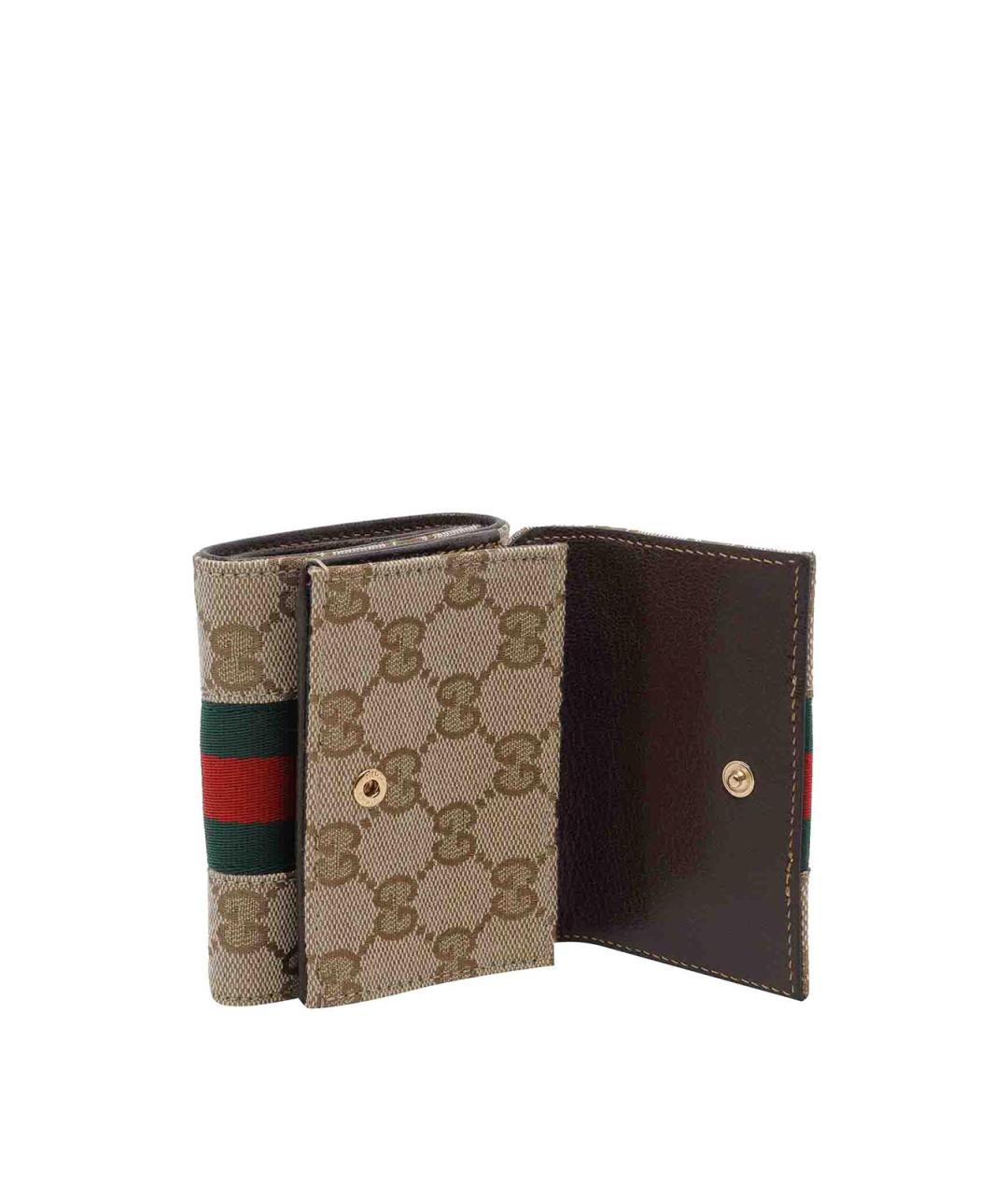 GUCCI Бежевый кожаный кошелек, фото 3