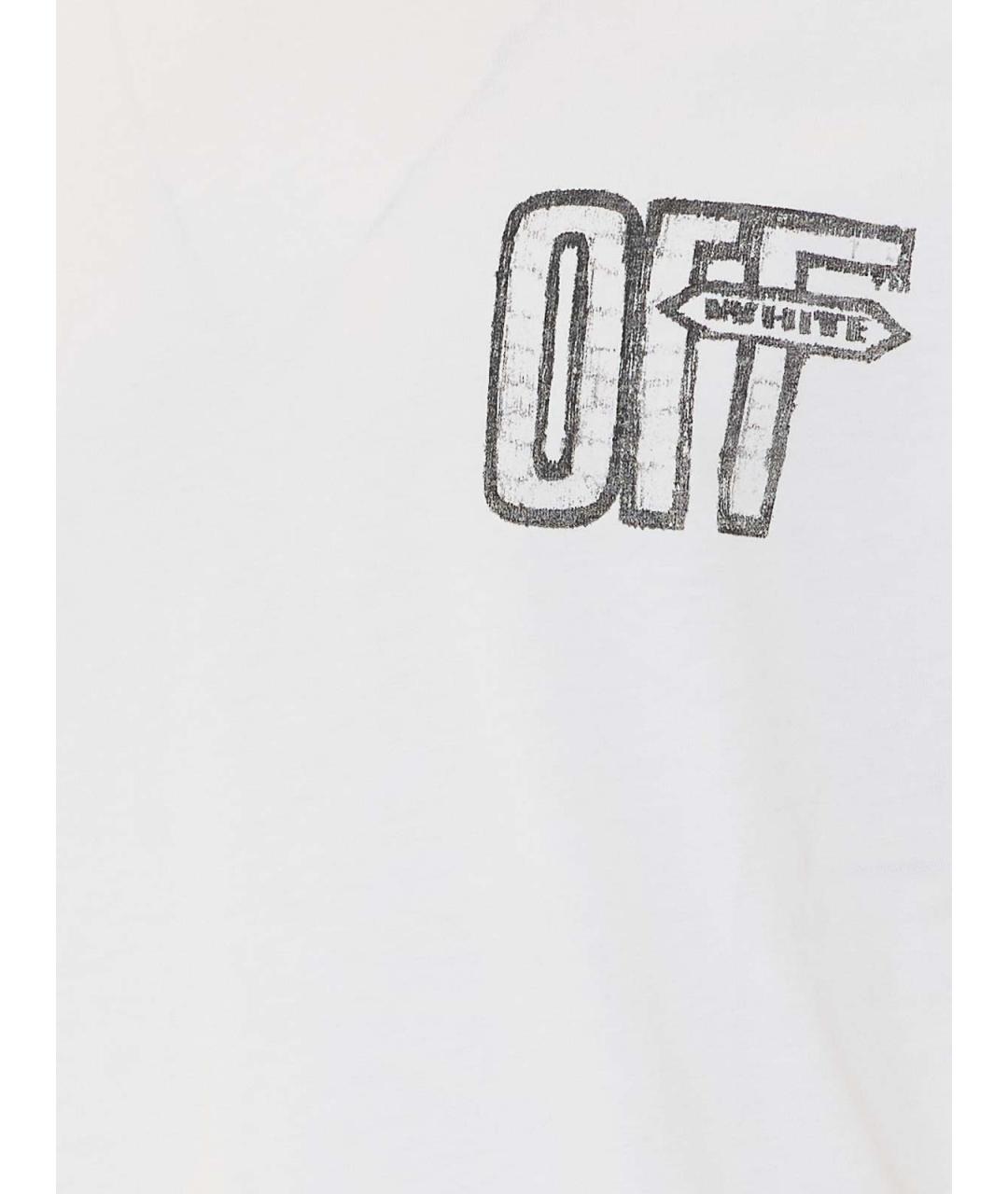 OFF-WHITE Белая хлопковая футболка, фото 3