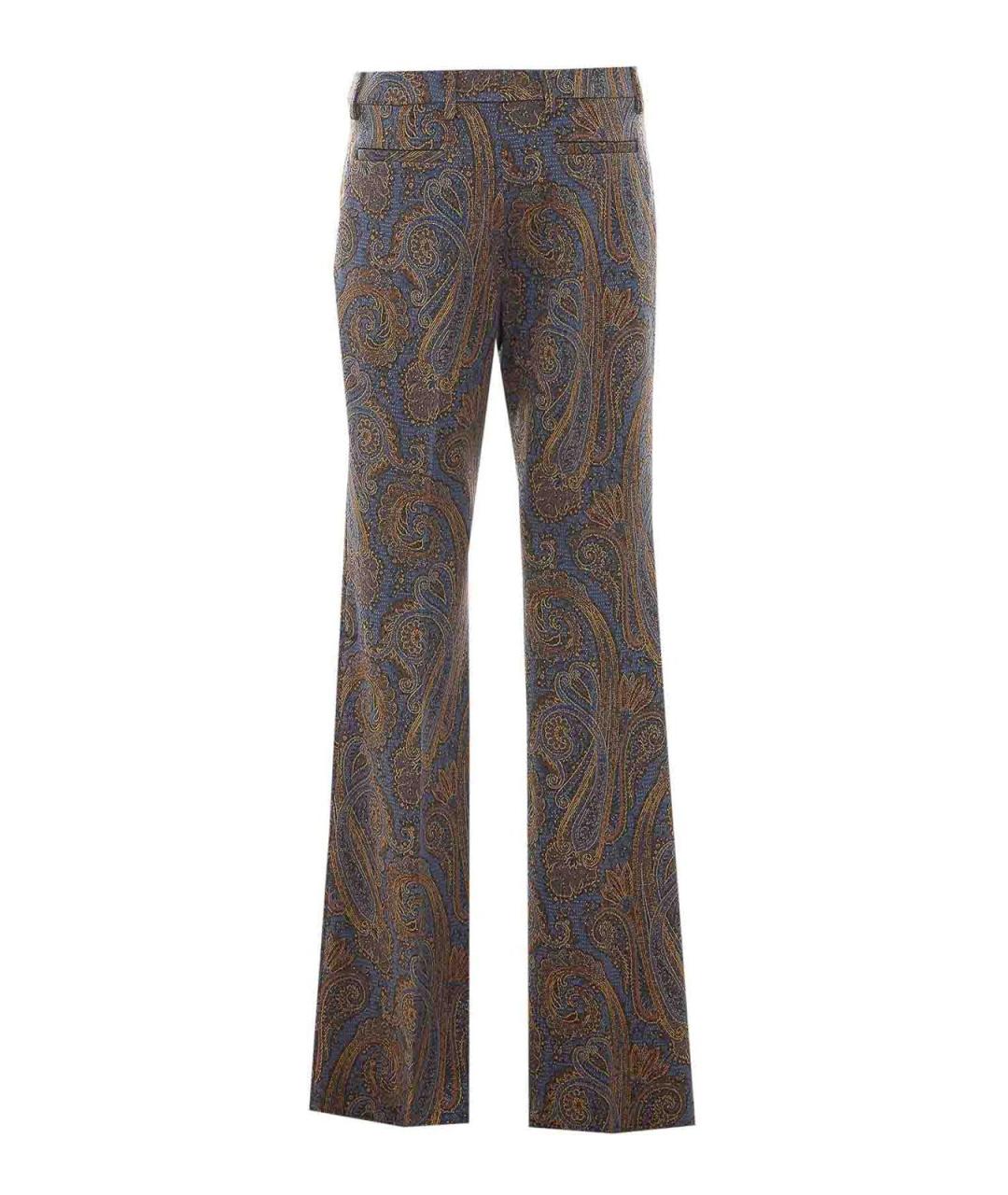 ETRO Коричневые полиэстеровые прямые брюки, фото 2