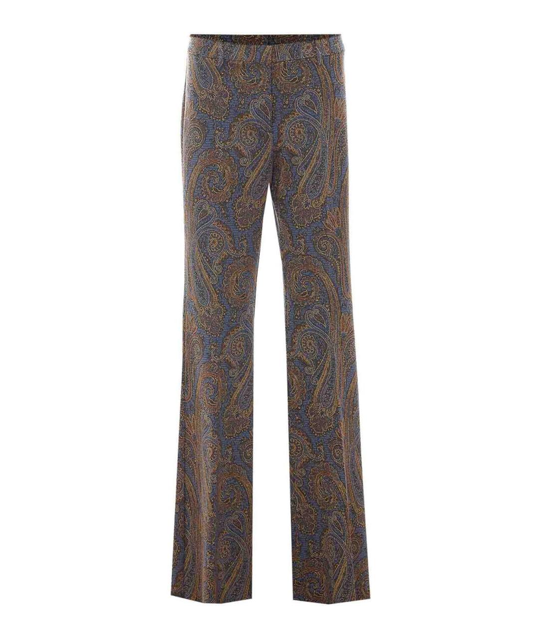 ETRO Коричневые полиэстеровые прямые брюки, фото 1