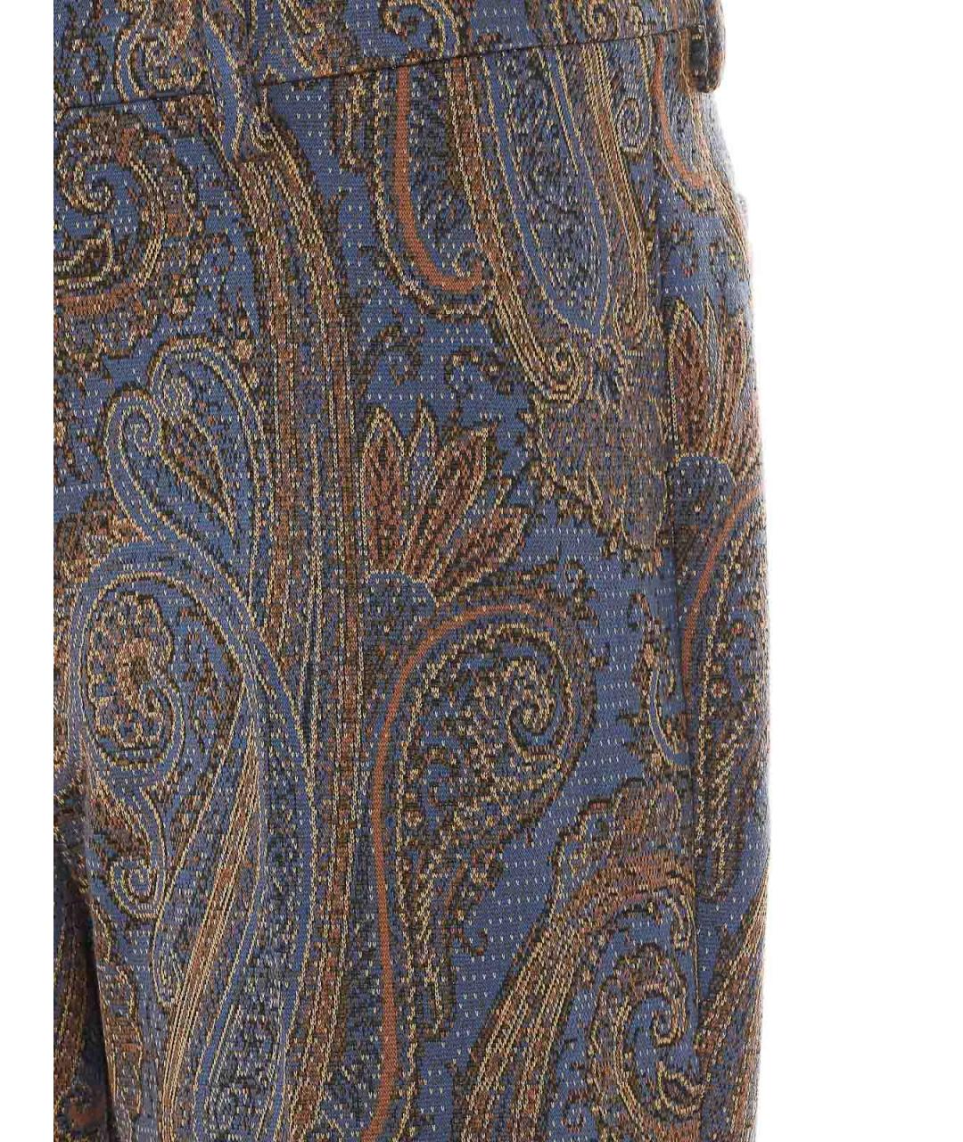 ETRO Коричневые полиэстеровые прямые брюки, фото 3