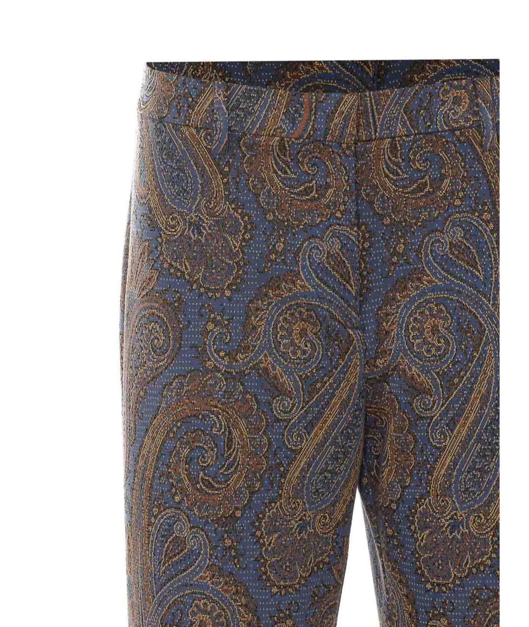 ETRO Коричневые полиэстеровые прямые брюки, фото 4