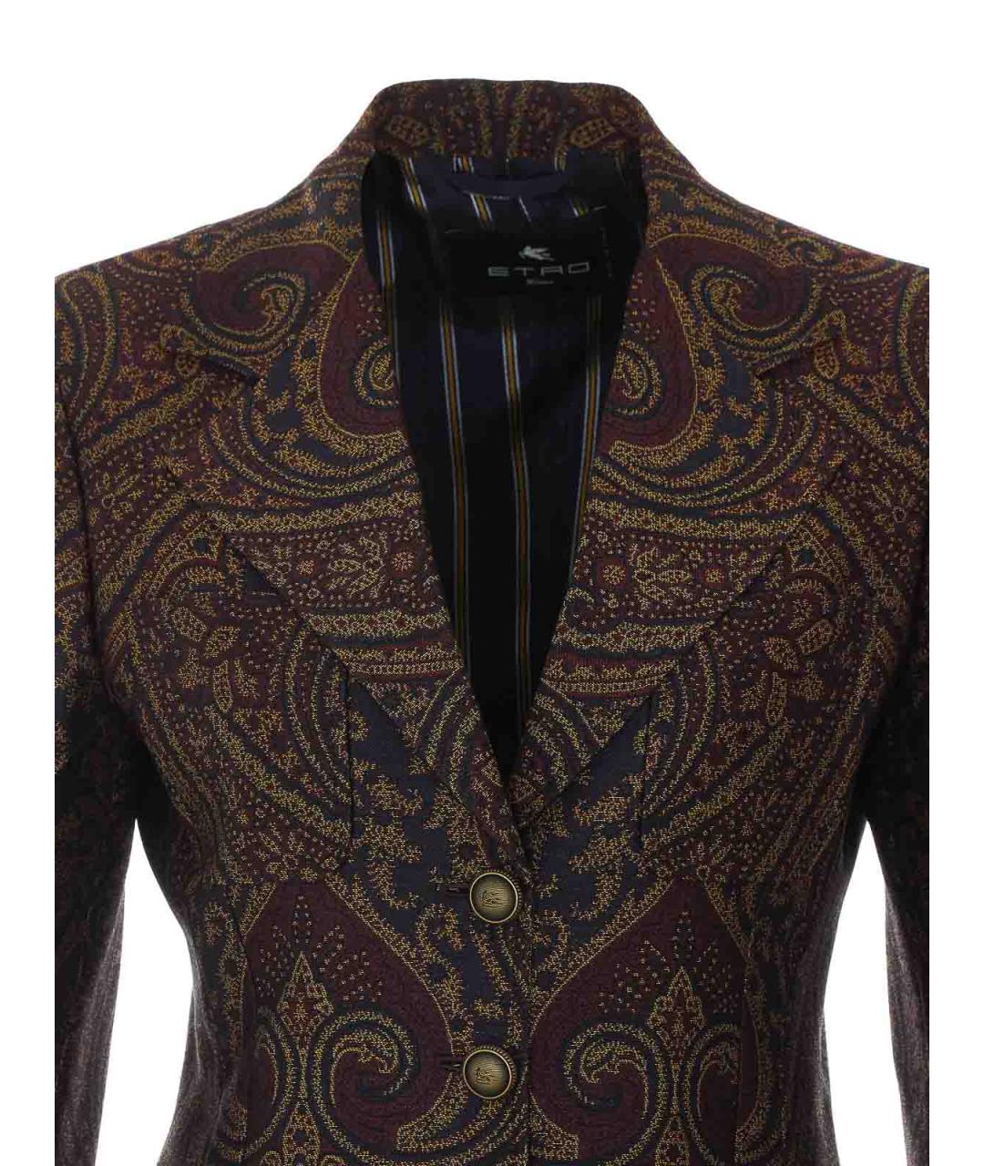 ETRO Коричневый шерстяной жакет/пиджак, фото 4