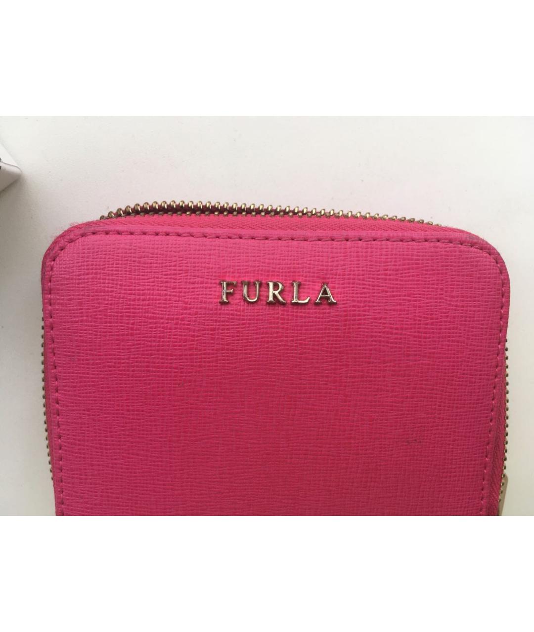 FURLA Розовый кожаный кошелек, фото 2
