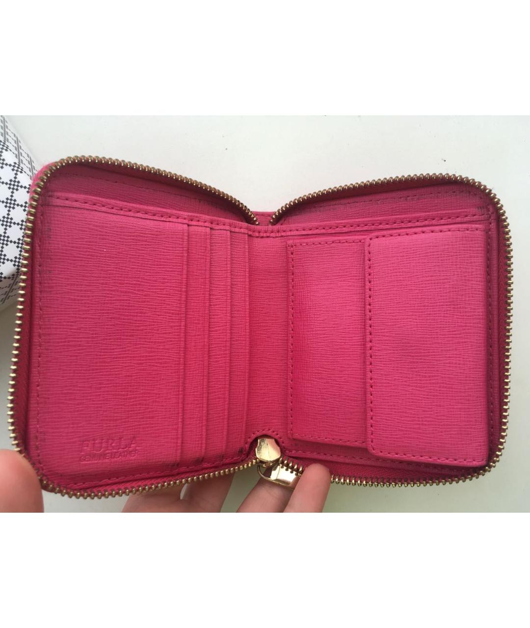 FURLA Розовый кожаный кошелек, фото 3